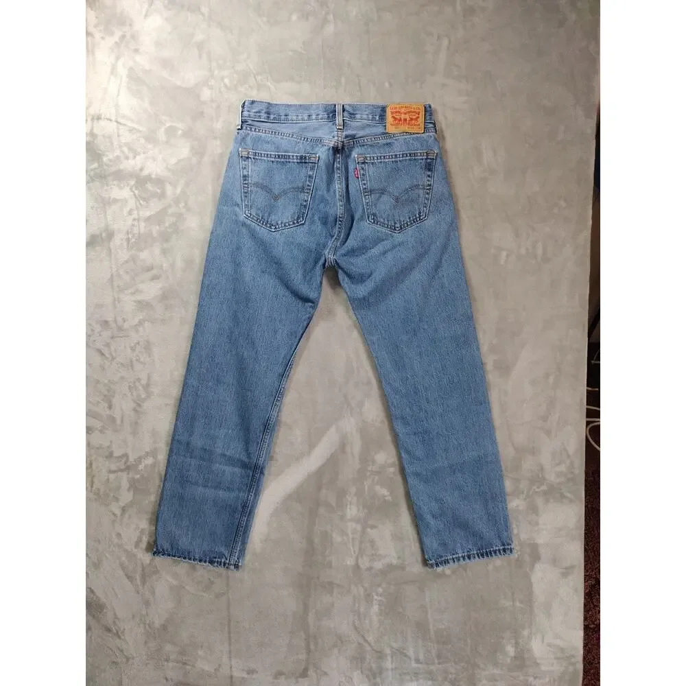 Levis 505 Jeans Mens 32x30 Straight Relaxed Lt Wash Western Cowboy Rodeo Casual